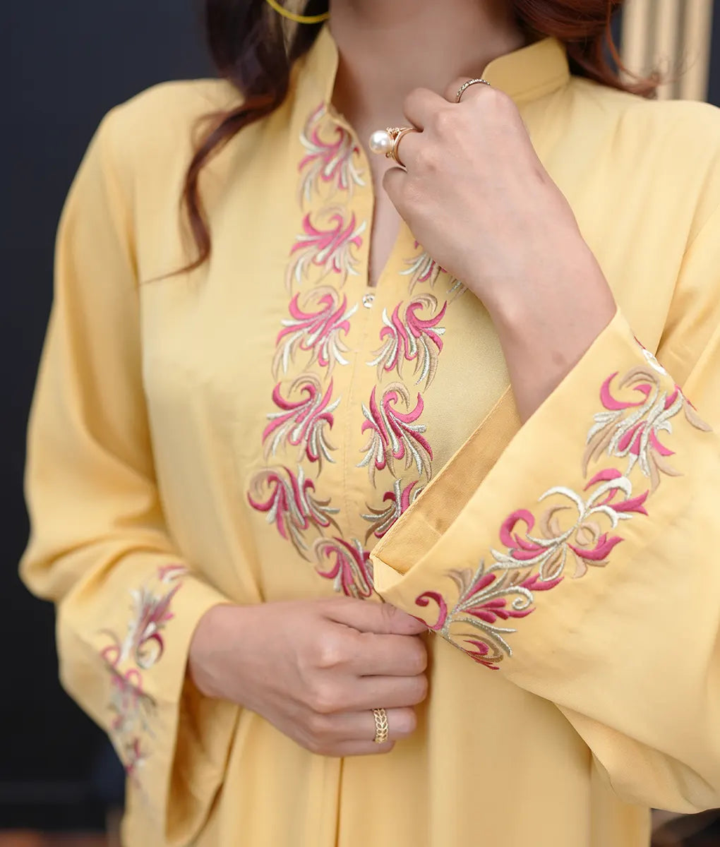 Mustard Yellow Embroidered Co-ord By Winara