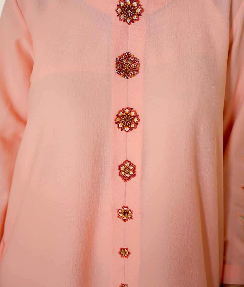 Embroidered Textured Fabric Iron-Free Suit by Winara