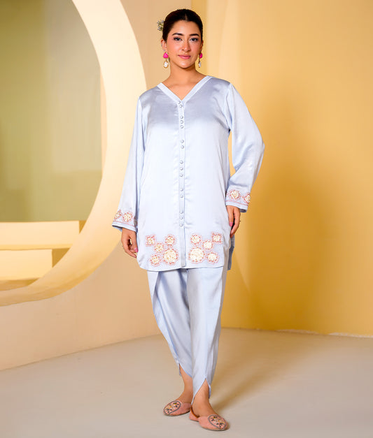 2 Piece Powder Blue Embroidered Suit By Winara