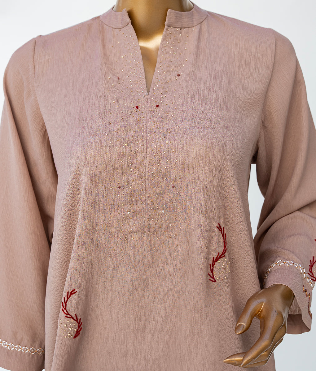 Hand Embroidered Stretchable Georgette Suit by Winara