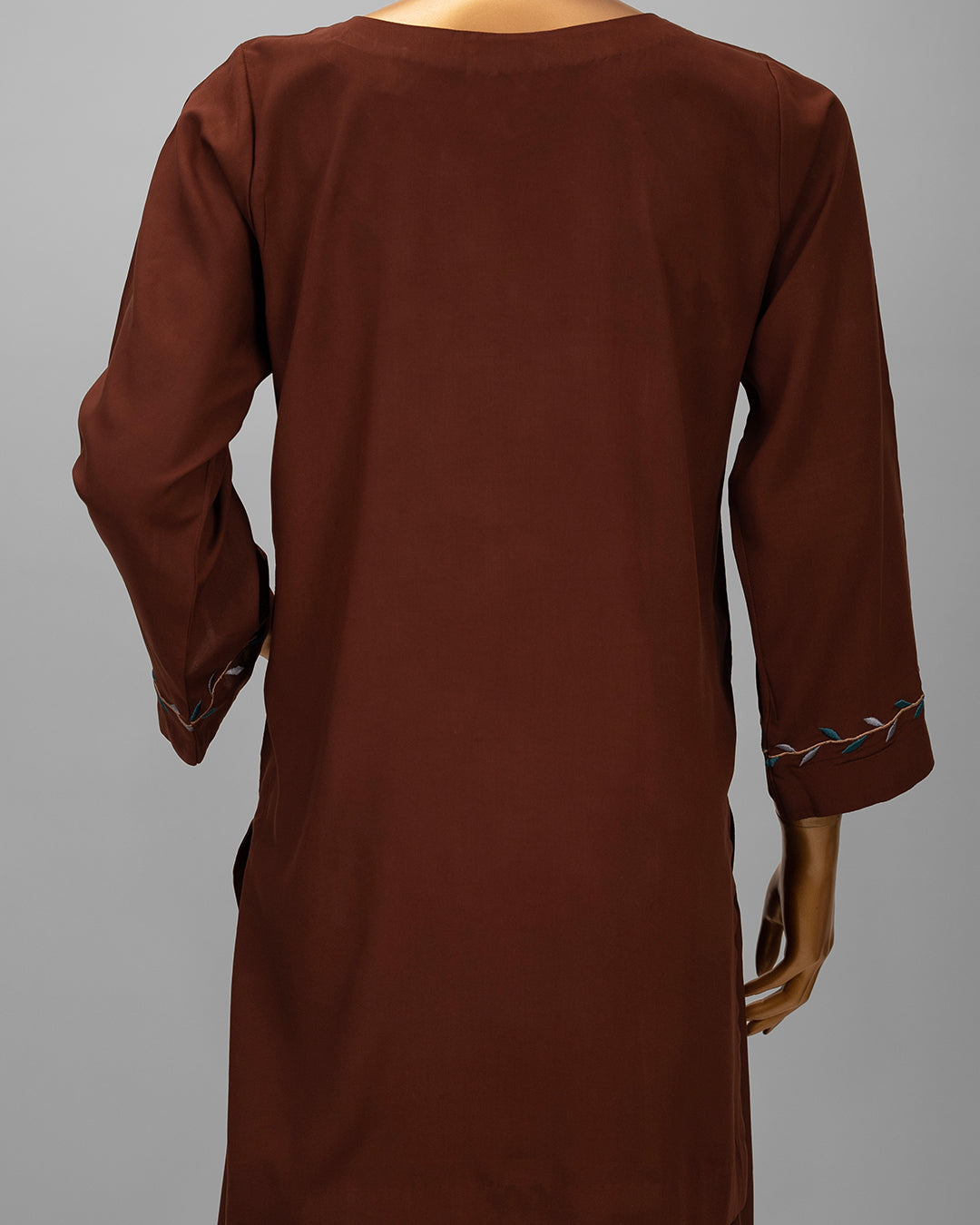 2 Piece Dark Brown Embroidered Co-Ord Set by Winara