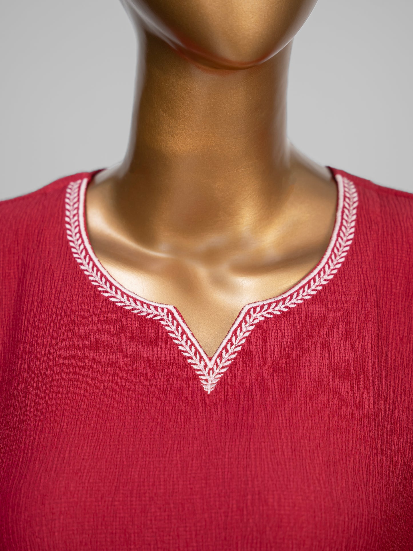 2 Piece Dark Pink Embroidered Co-Ord Set by Winara