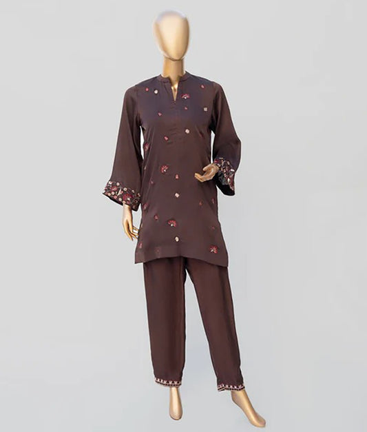Co-Ord Dark Brown Mirror Motif Set by Winara