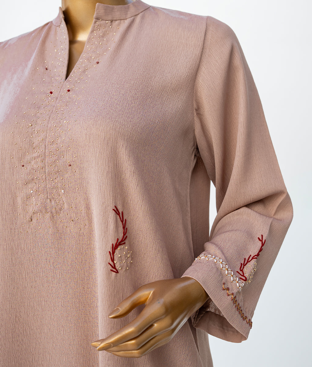 Hand Embroidered Stretchable Georgette Suit by Winara