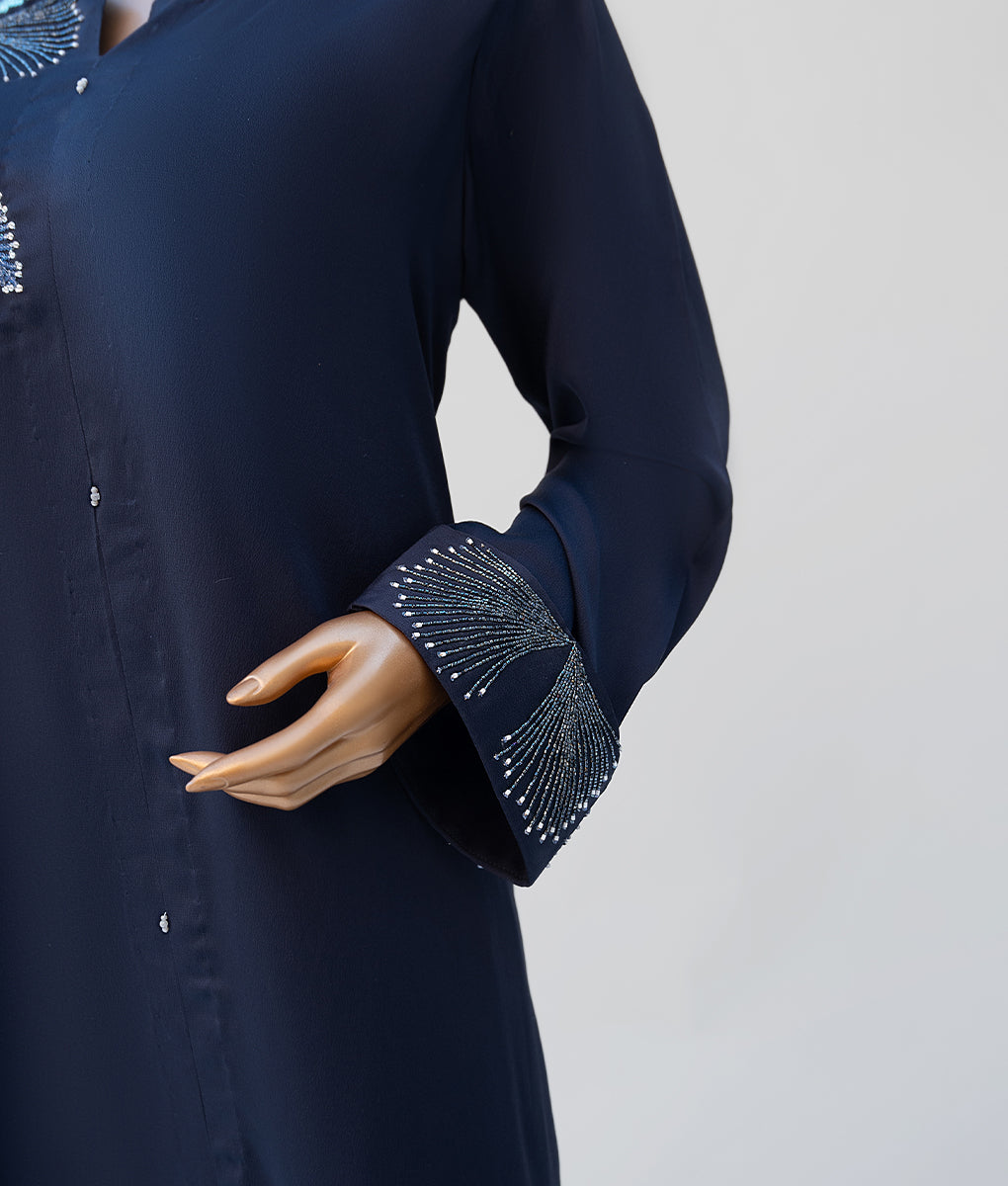 2 Piece Dark Blue Hand Embroidered Suit by Winara