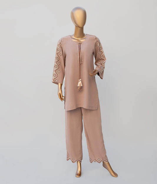 Co-Ord Dark Brown Mirror Motif Set by Winara