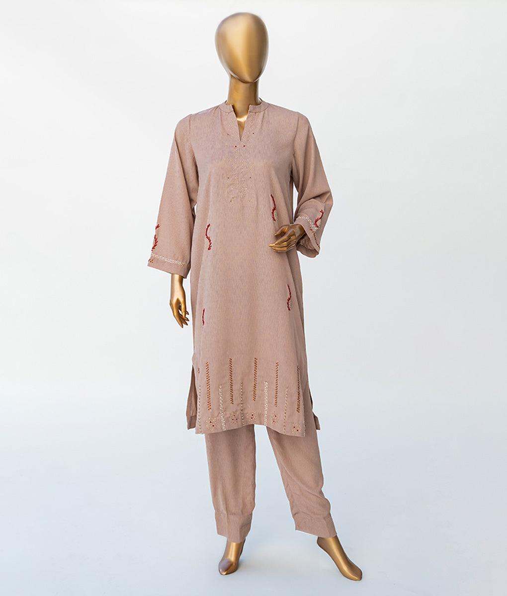 Hand Embroidered Stretchable Georgette Suit by Winara
