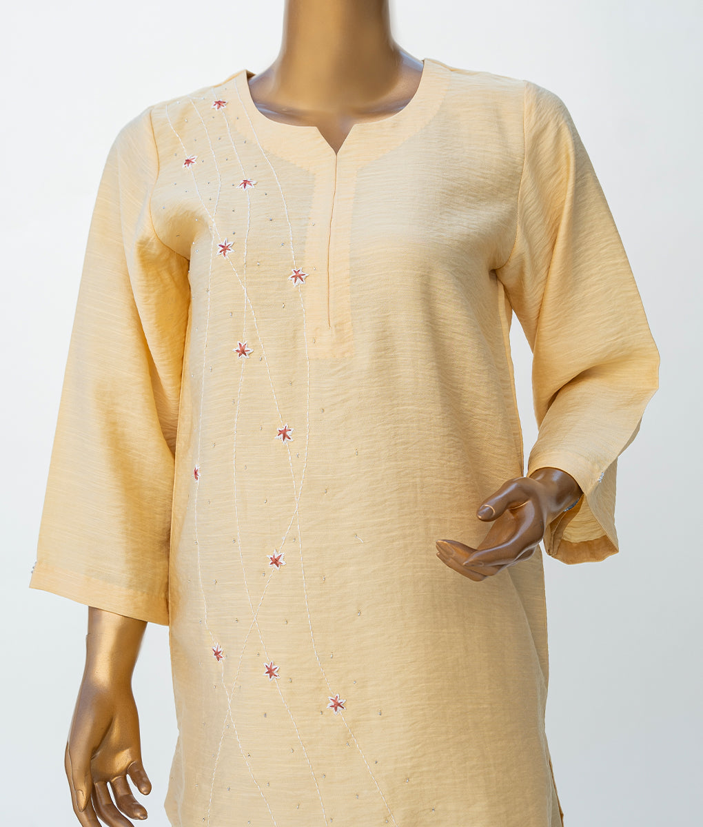 Hand Embroidered Irish Silk Co-Ord Set by Winara