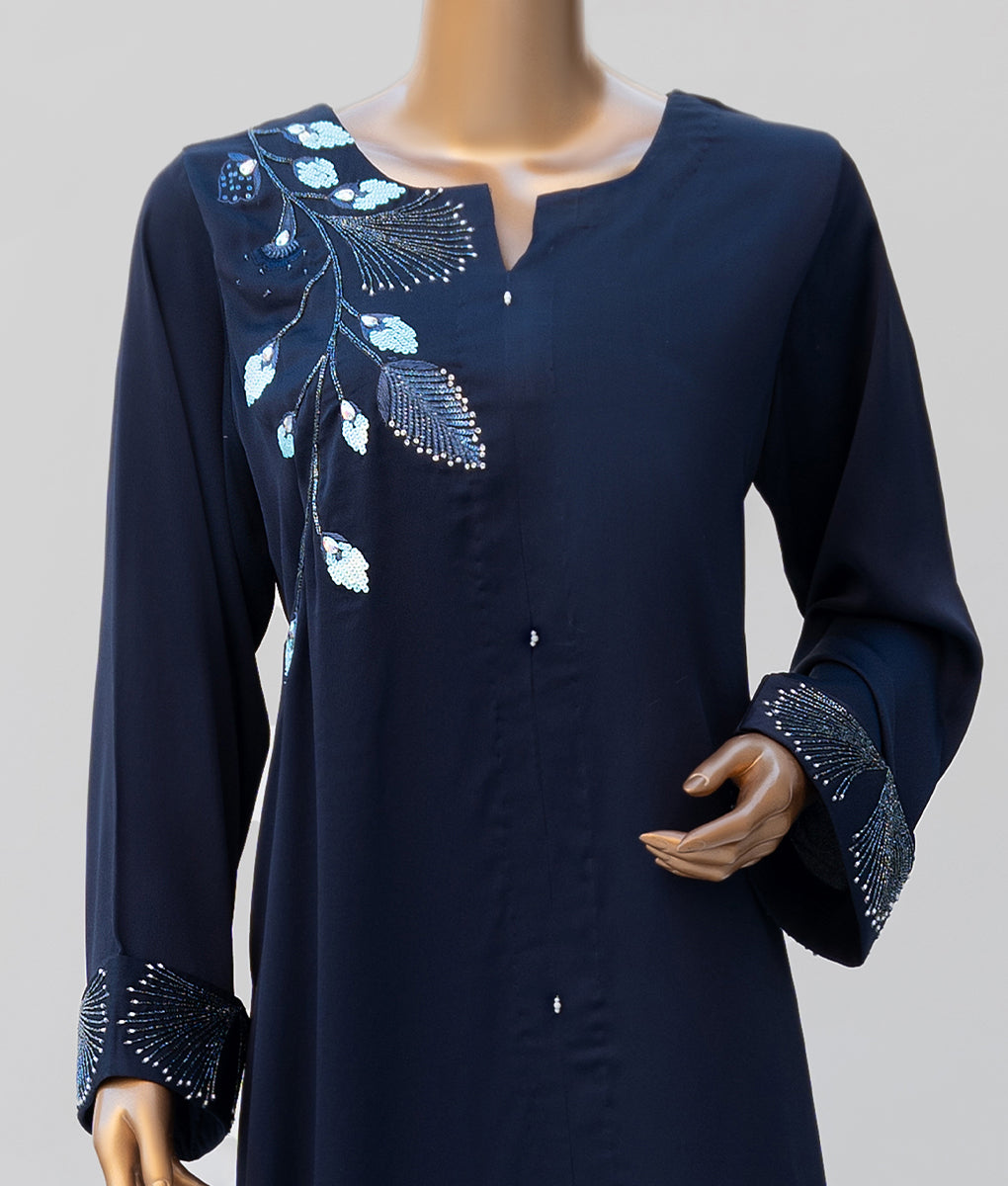 2 Piece Dark Blue Hand Embroidered Suit by Winara