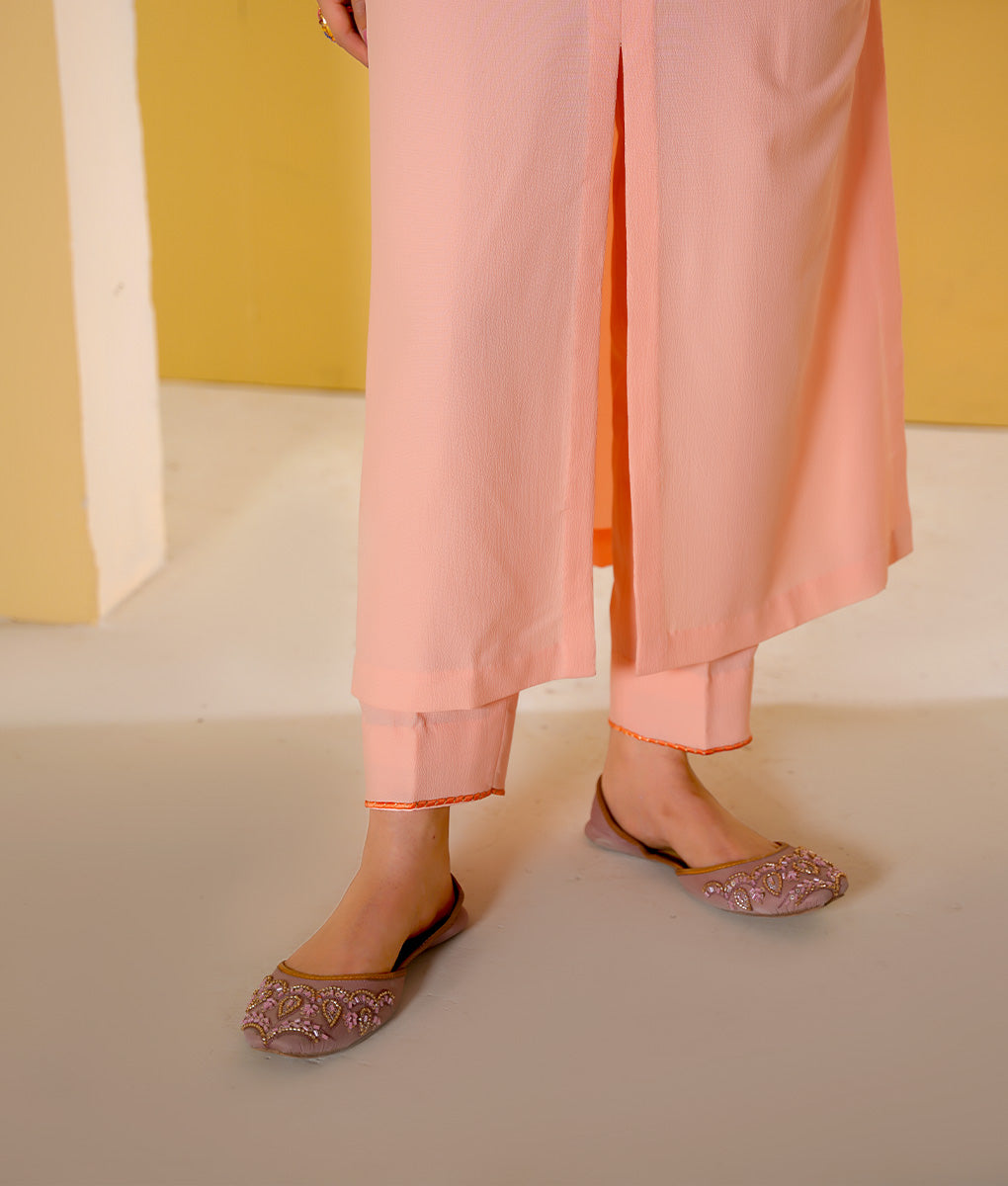 Embroidered Textured Fabric Iron-Free Suit by Winara