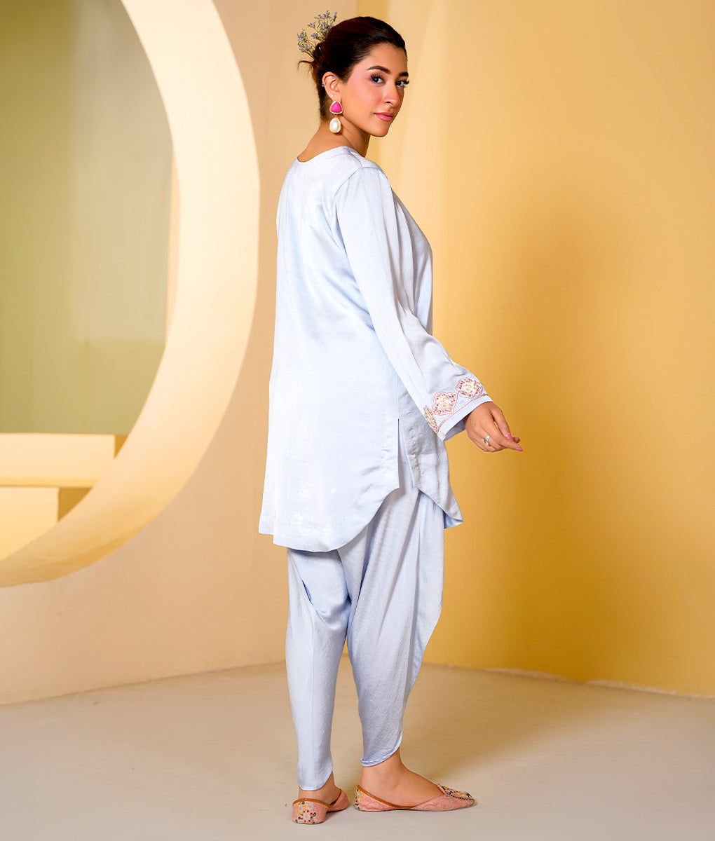 2 Piece Powder Blue Embroidered Suit By Winara