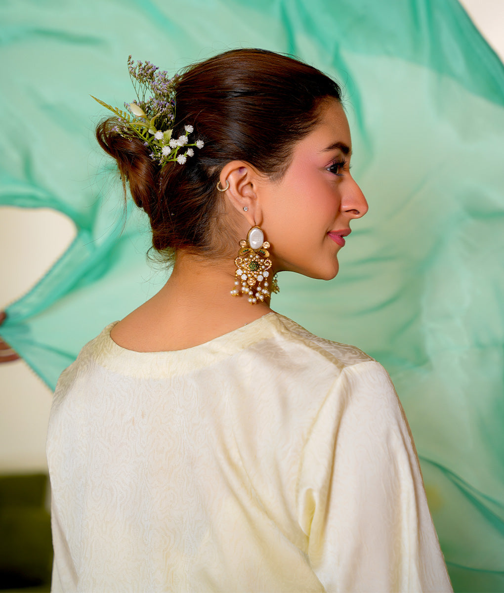 3 Piece Off-White Embroidered Suit By Winara