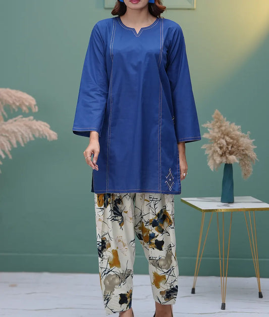 Blue Co-ord with Abstract Print By Winara