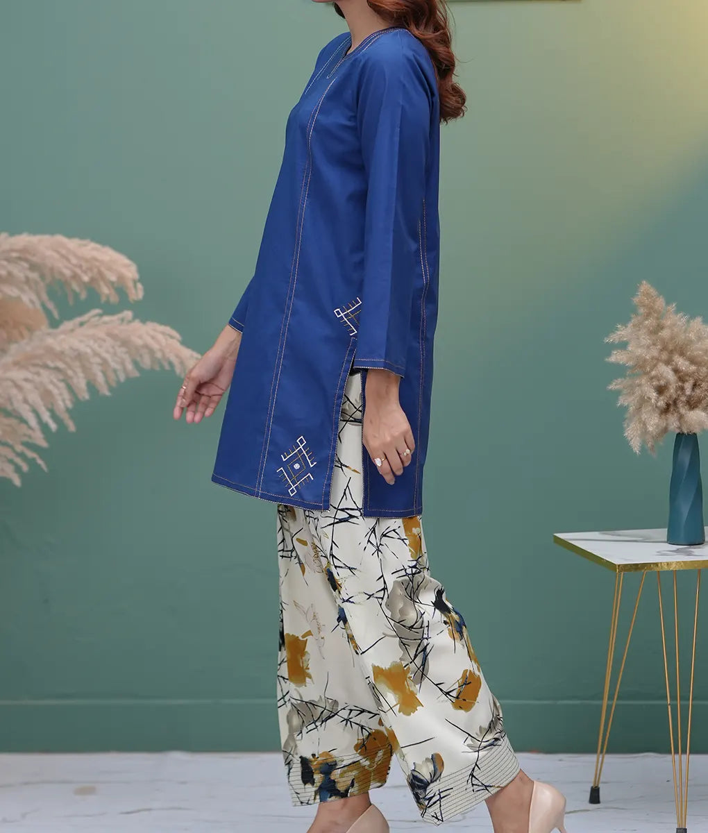 Blue Co-ord with Abstract Print By Winara