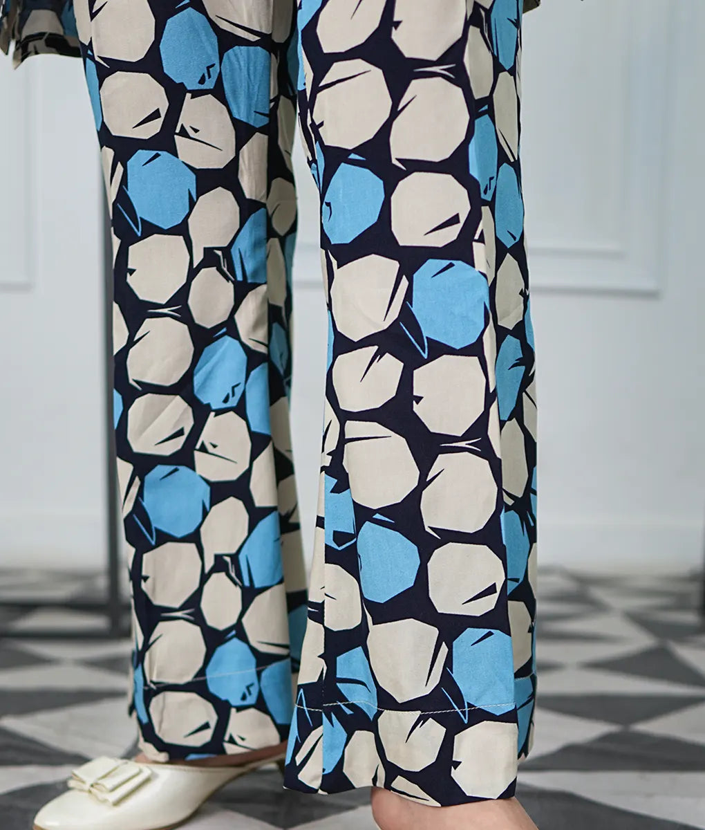 Blue and White Abstract Printed Essential Pret by Winara