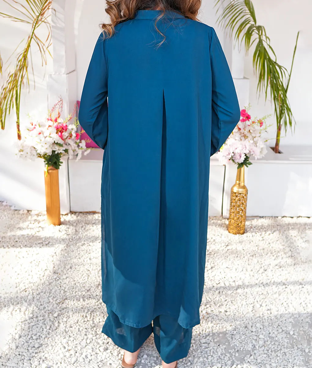 Classic Blue with Gold Embroidered Essential Pret by Winara