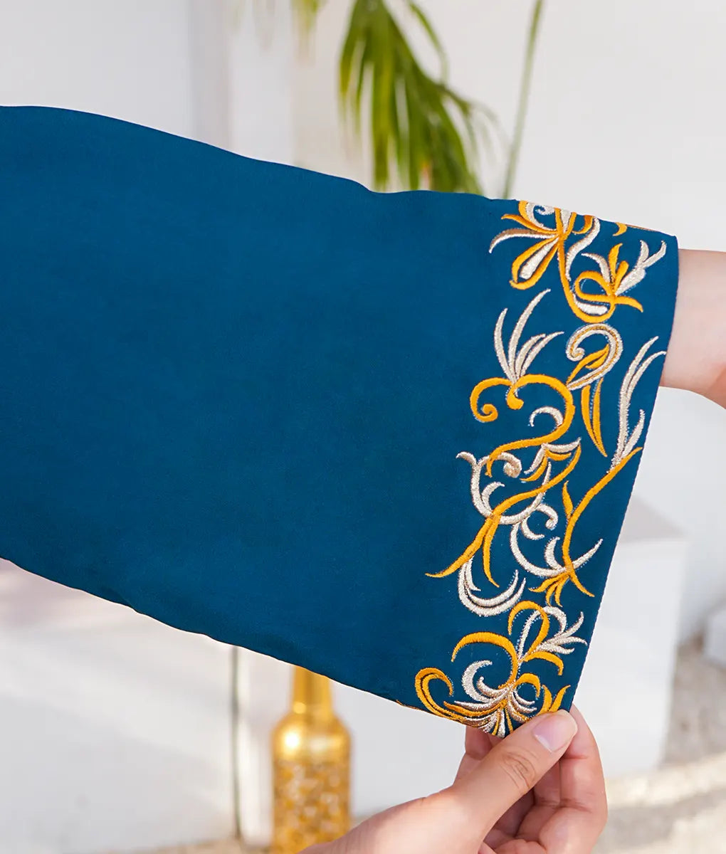 Classic Blue with Gold Embroidered Essential Pret by Winara