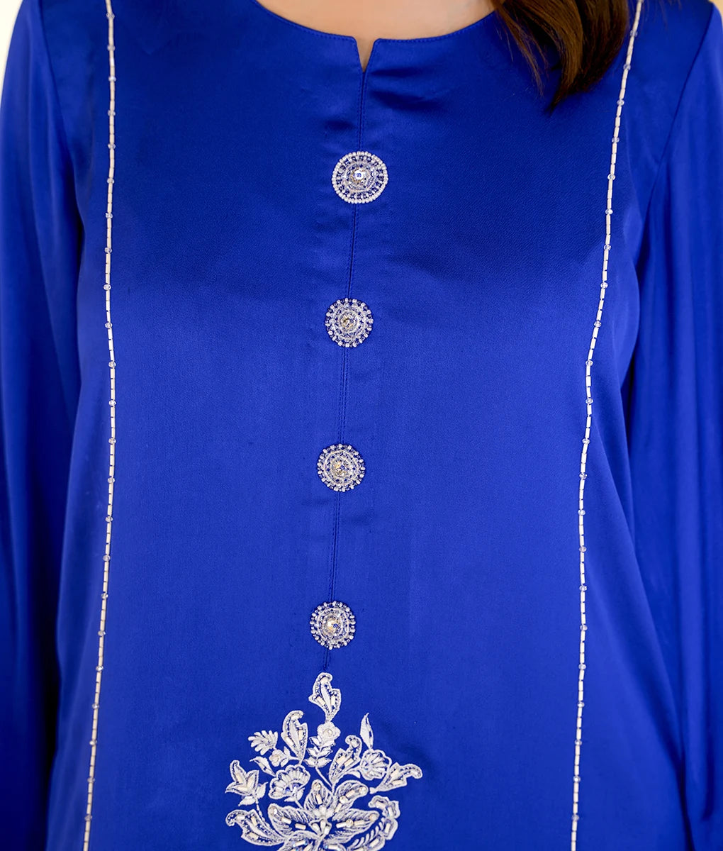 3 Piece Royal Blue Embroidered Suit By Winara