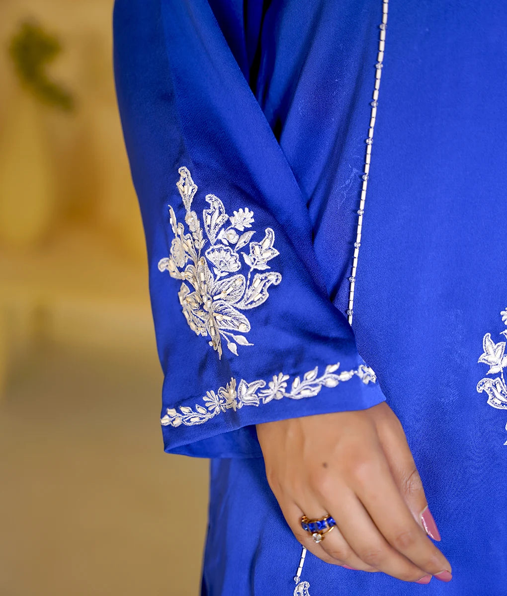 3 Piece Royal Blue Embroidered Suit By Winara
