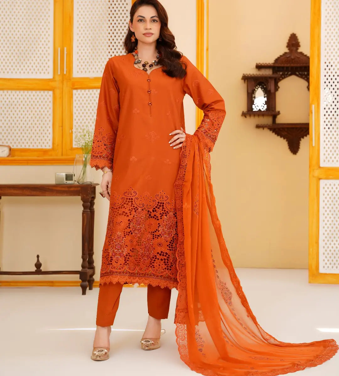 Embroidered Lace Detailed Lawn Cotton Suit by Winara