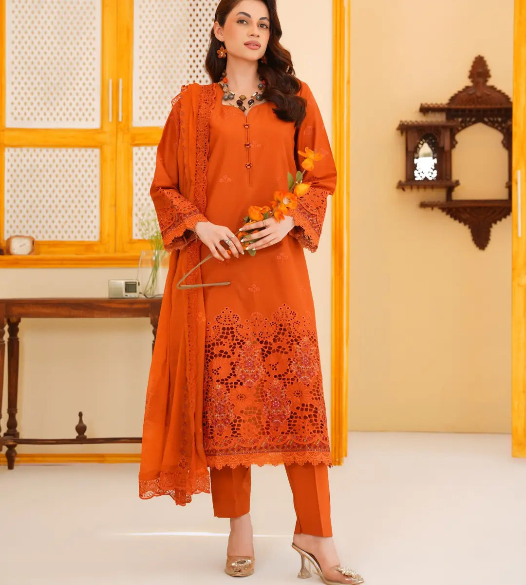 Embroidered Lace Detailed Lawn Cotton Suit by Winara