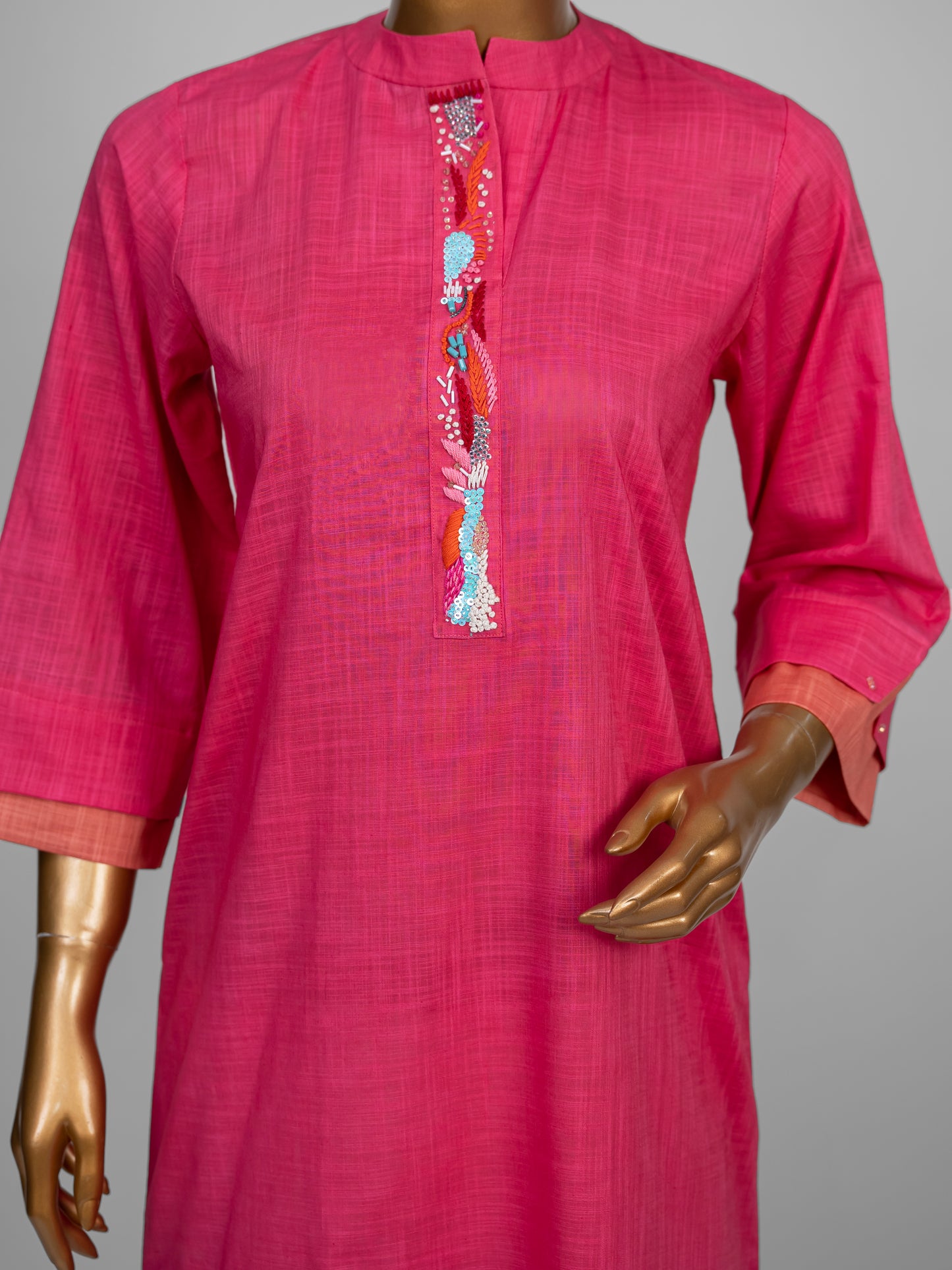 Embroidered Self Cotton Suit by Winara