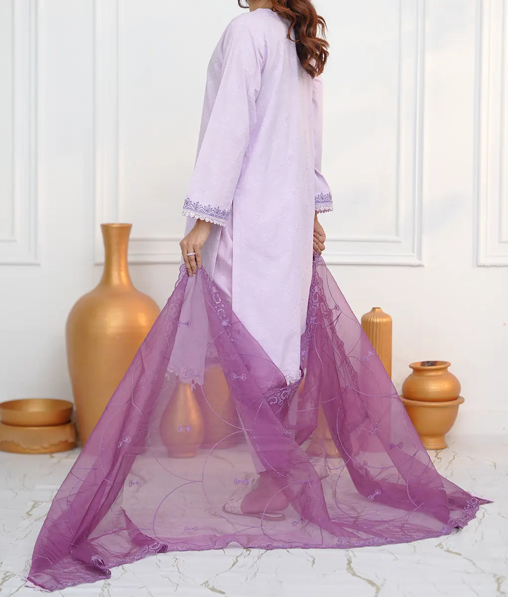 Lavender Bloom Embroidered Ensemble By Winara