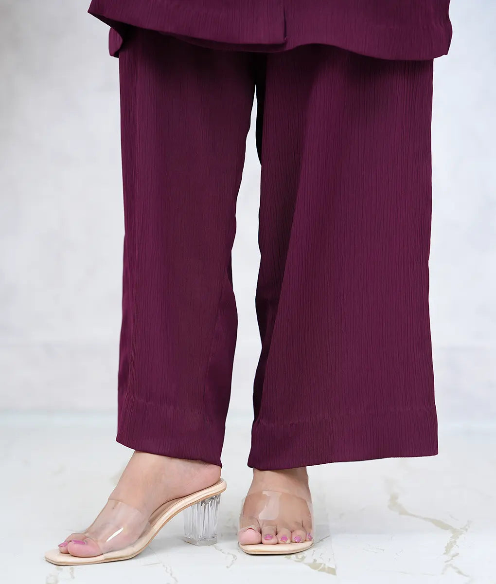 Embroidered Textured Double Georgette Co-Ord Set by Winara