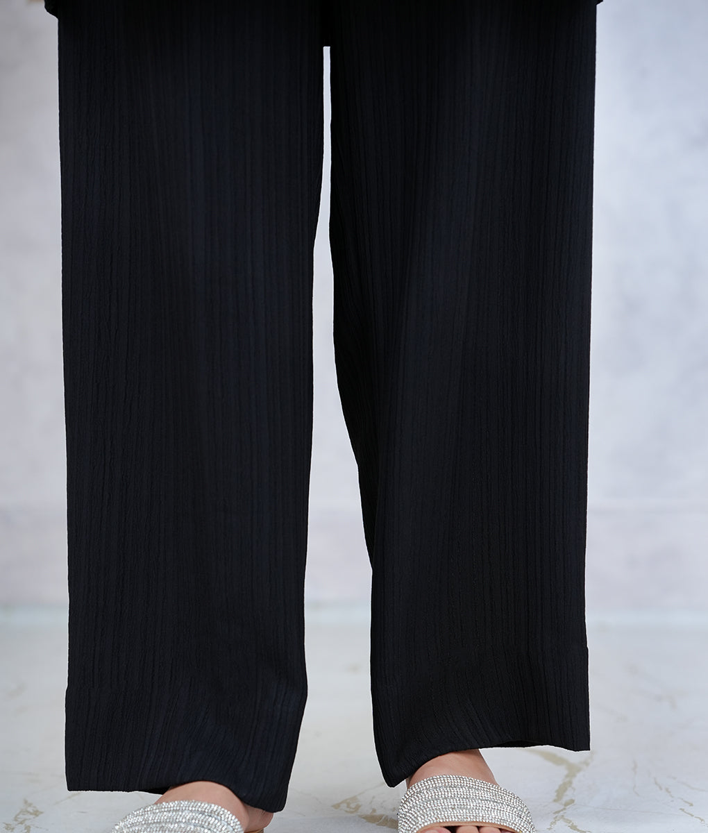 2 Piece Black Hand Embellished Co-Ord Set by Winara