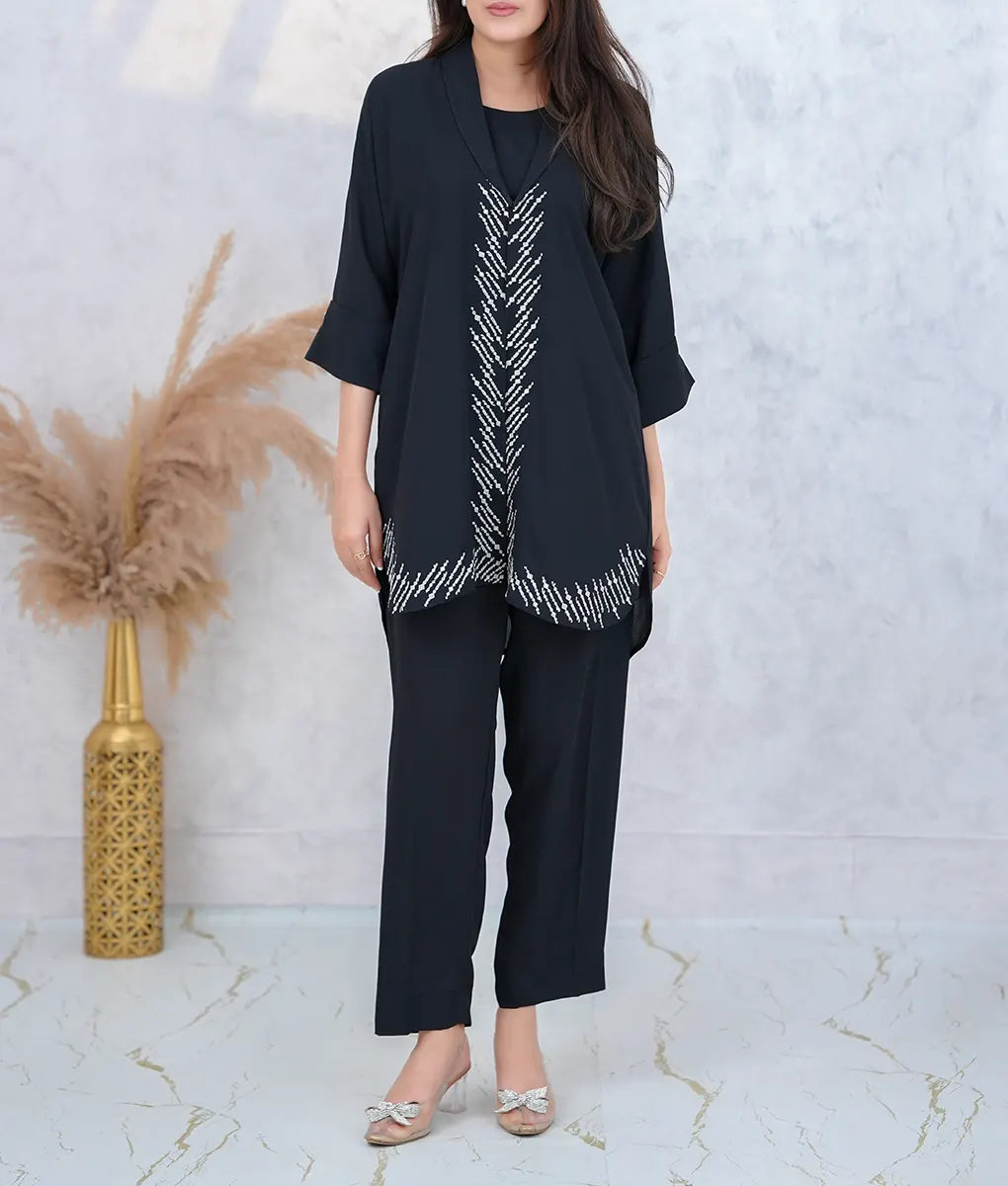 Embroidered Textured Georgette Suit by Winara