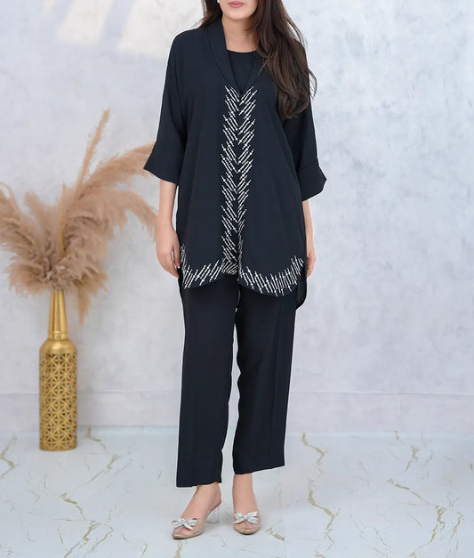 Embroidered Textured Georgette Suit by Winara