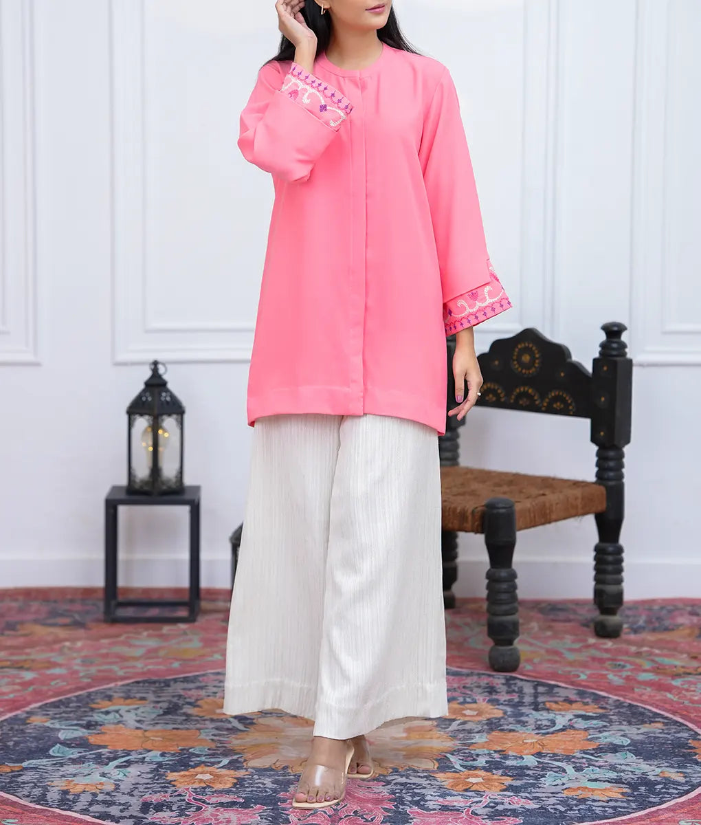 Stitched Embroidered Textured Georgette 2 Piece by Winara