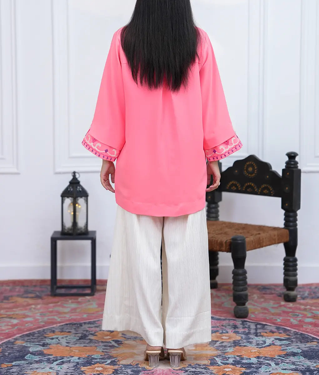 Stitched Embroidered Textured Georgette 2 Piece by Winara