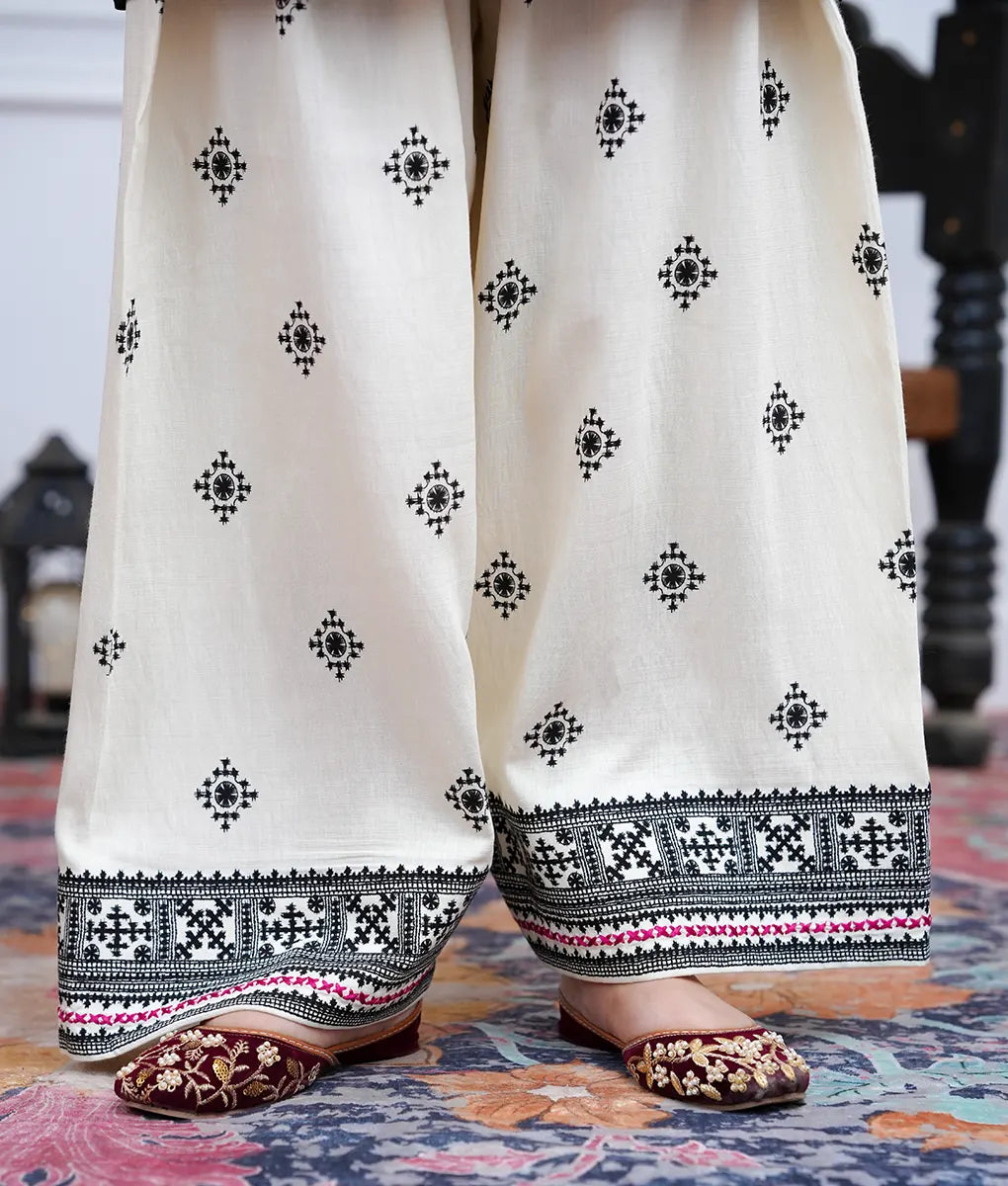 2 Piece Black & Off-White Textured Co-Ord Set by Winara