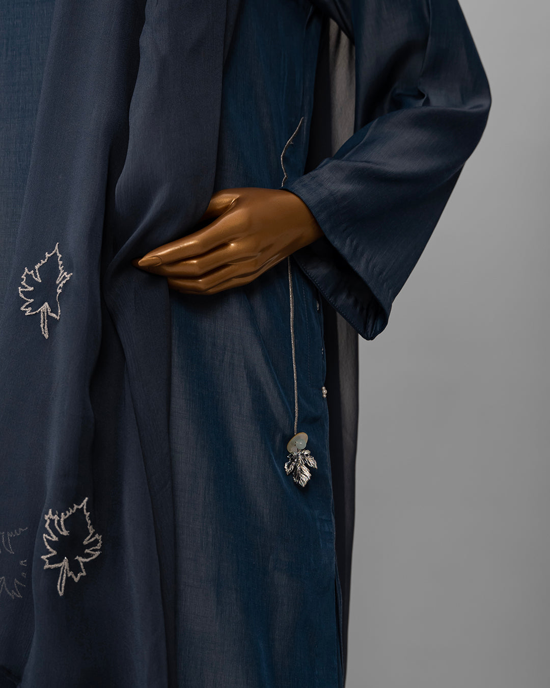 3 Piece Deep Blue Cotton Silk Suit by Winara