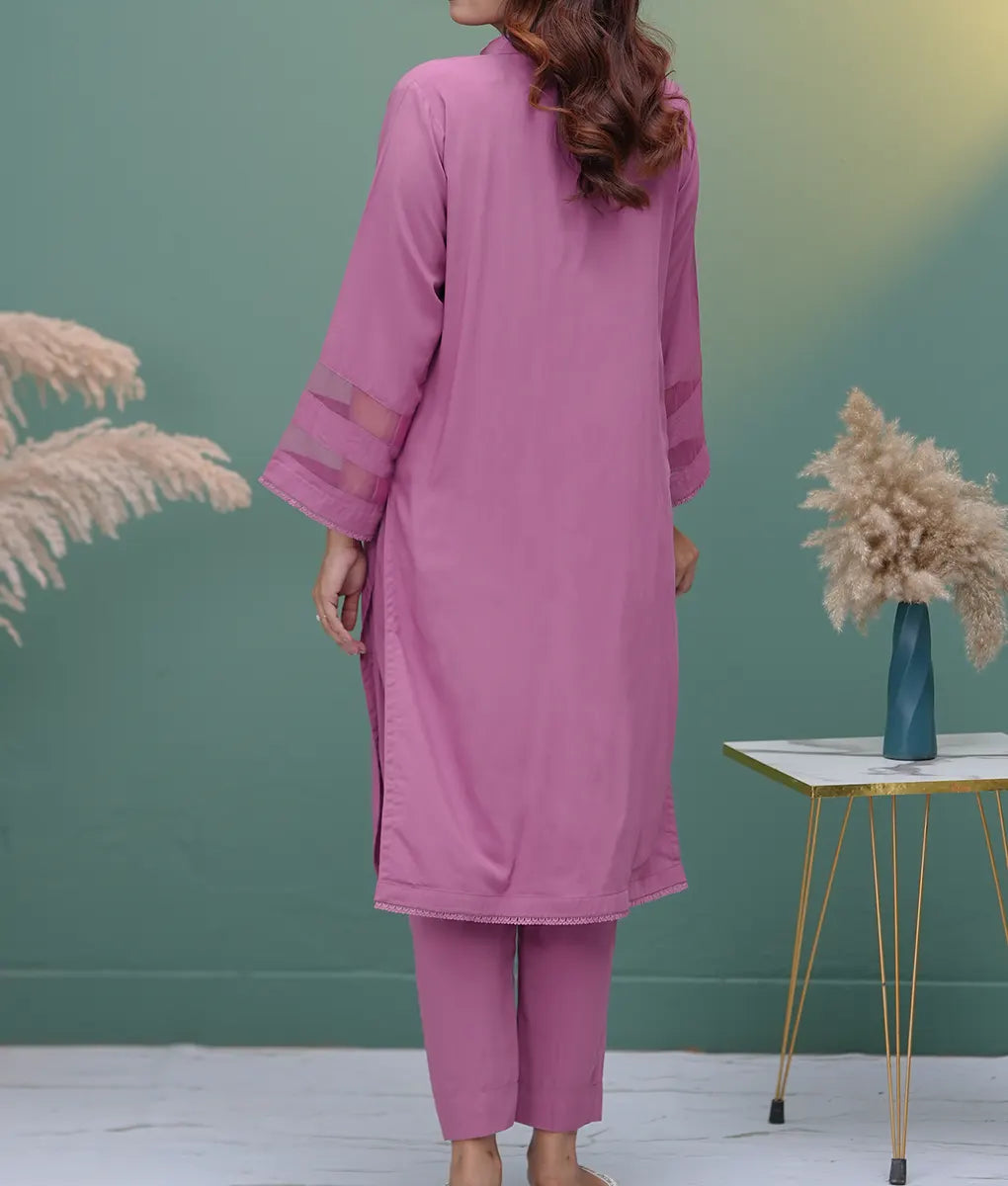 Pink Embroidered Co-ord Set By Winara