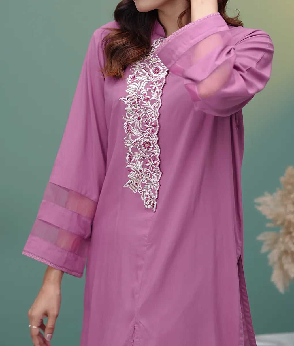 Pink Embroidered Co-ord Set By Winara