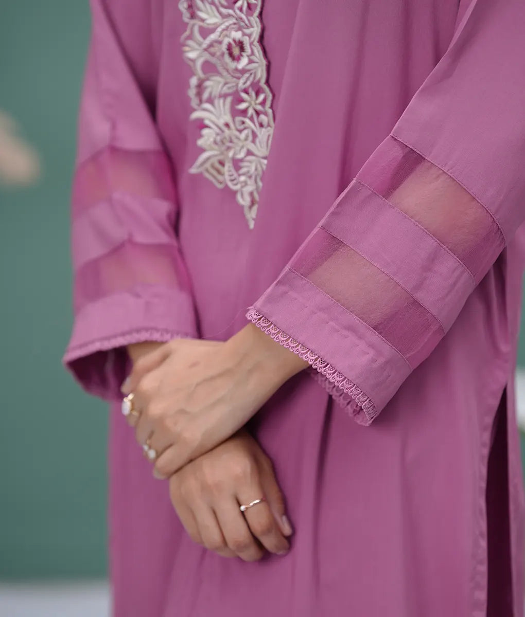 Pink Embroidered Co-ord Set By Winara