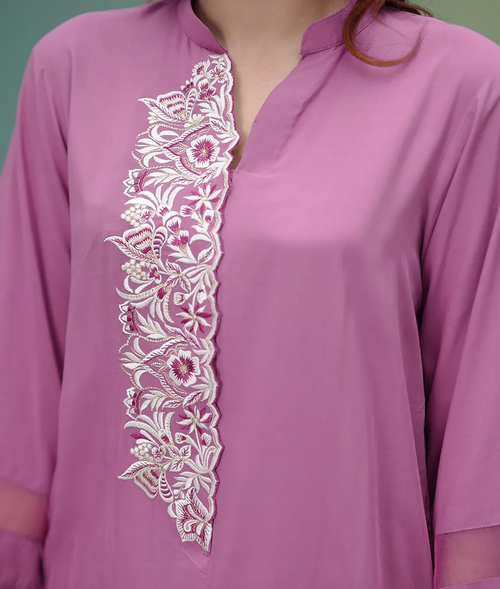 Pink Embroidered Co-ord Set By Winara