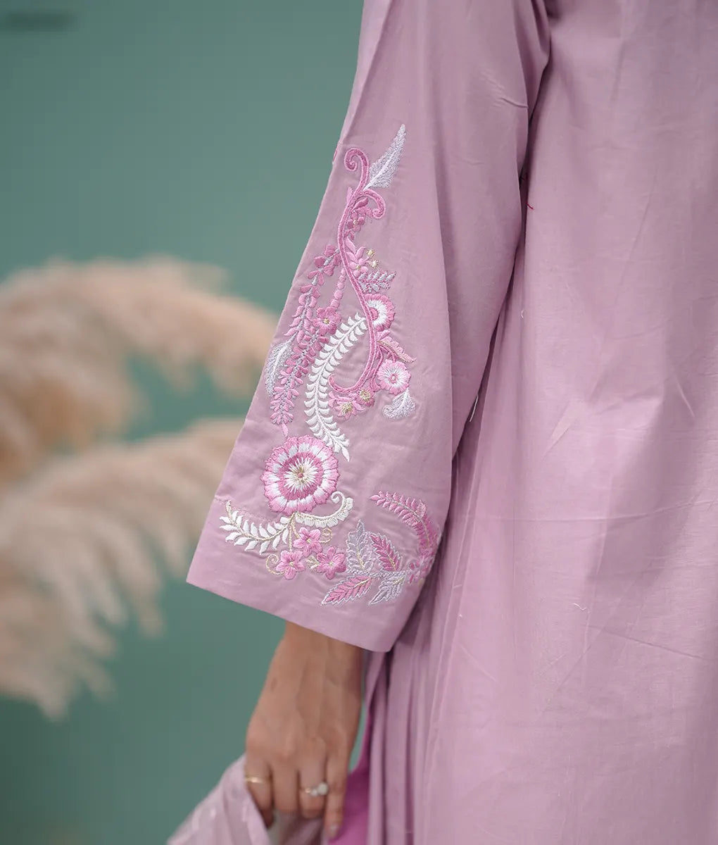 Pink Embroidered 3 Piece Co-ord By Winara