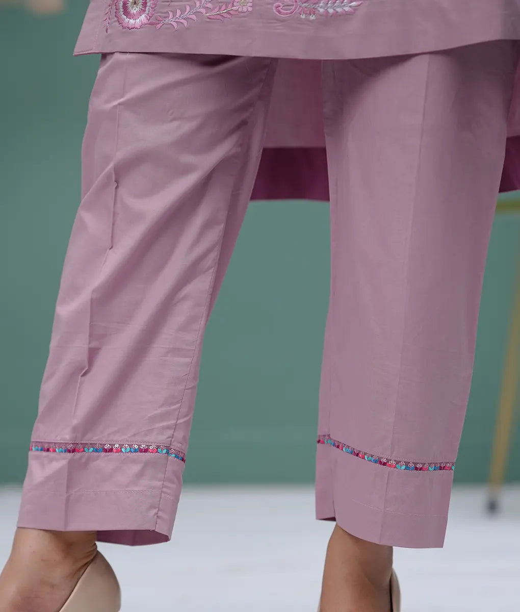 Pink Embroidered 3 Piece Co-ord By Winara