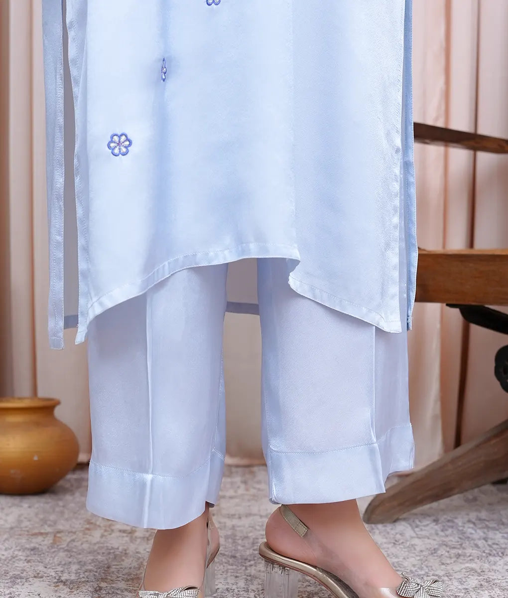 Powder Blue 2-Piece Embroidered Set by Winara