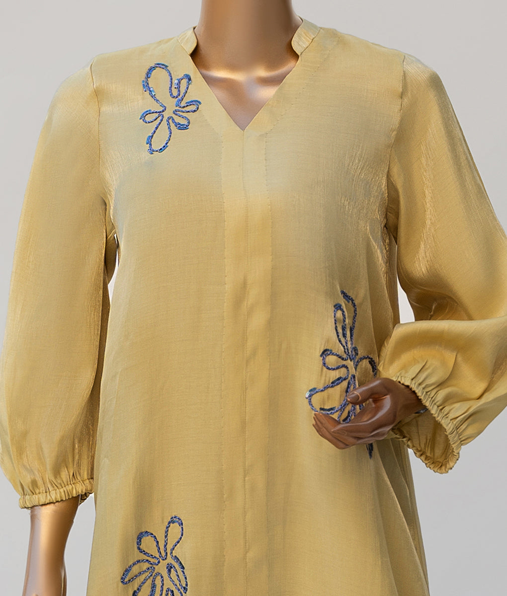 2 Piece Embroidered Lava Silk Suit by Winara