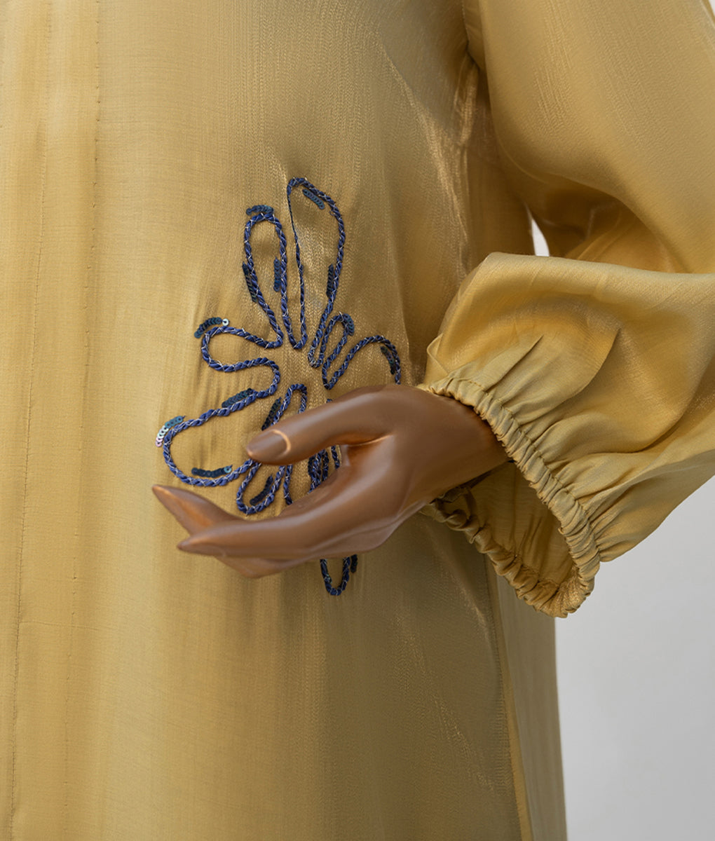 2 Piece Embroidered Lava Silk Suit by Winara