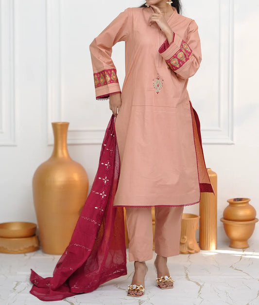 Rose Allure Embroidered Peach Suit By Winara