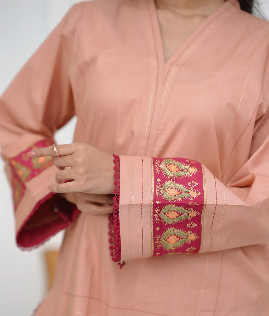 Rose Allure Embroidered Peach Suit By Winara