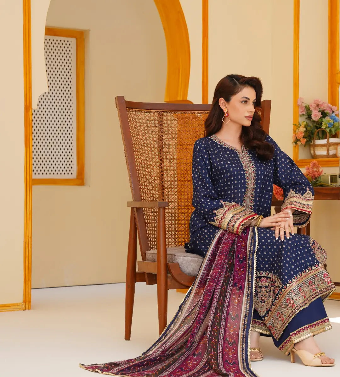 Stitched Embroidered Lawn Suit by Winara