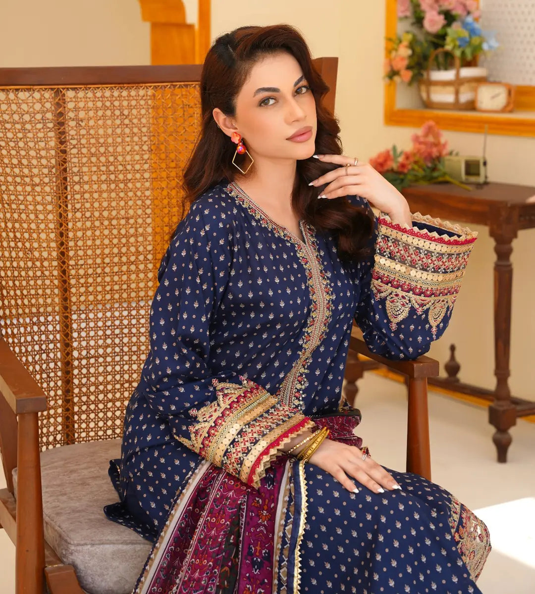 Stitched Embroidered Lawn Suit by Winara