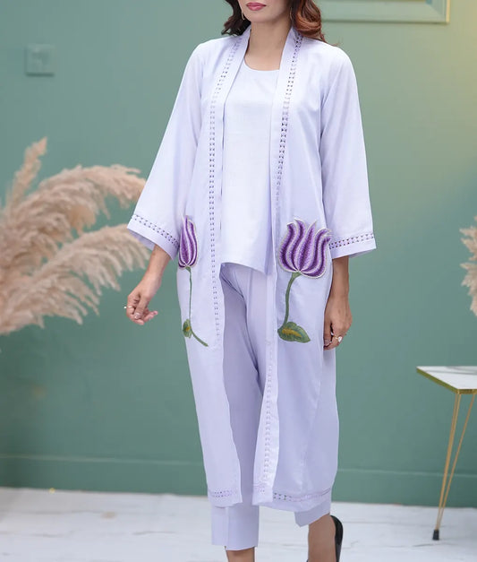 Tulip Motif Embroidered Co-ord Set By Winara