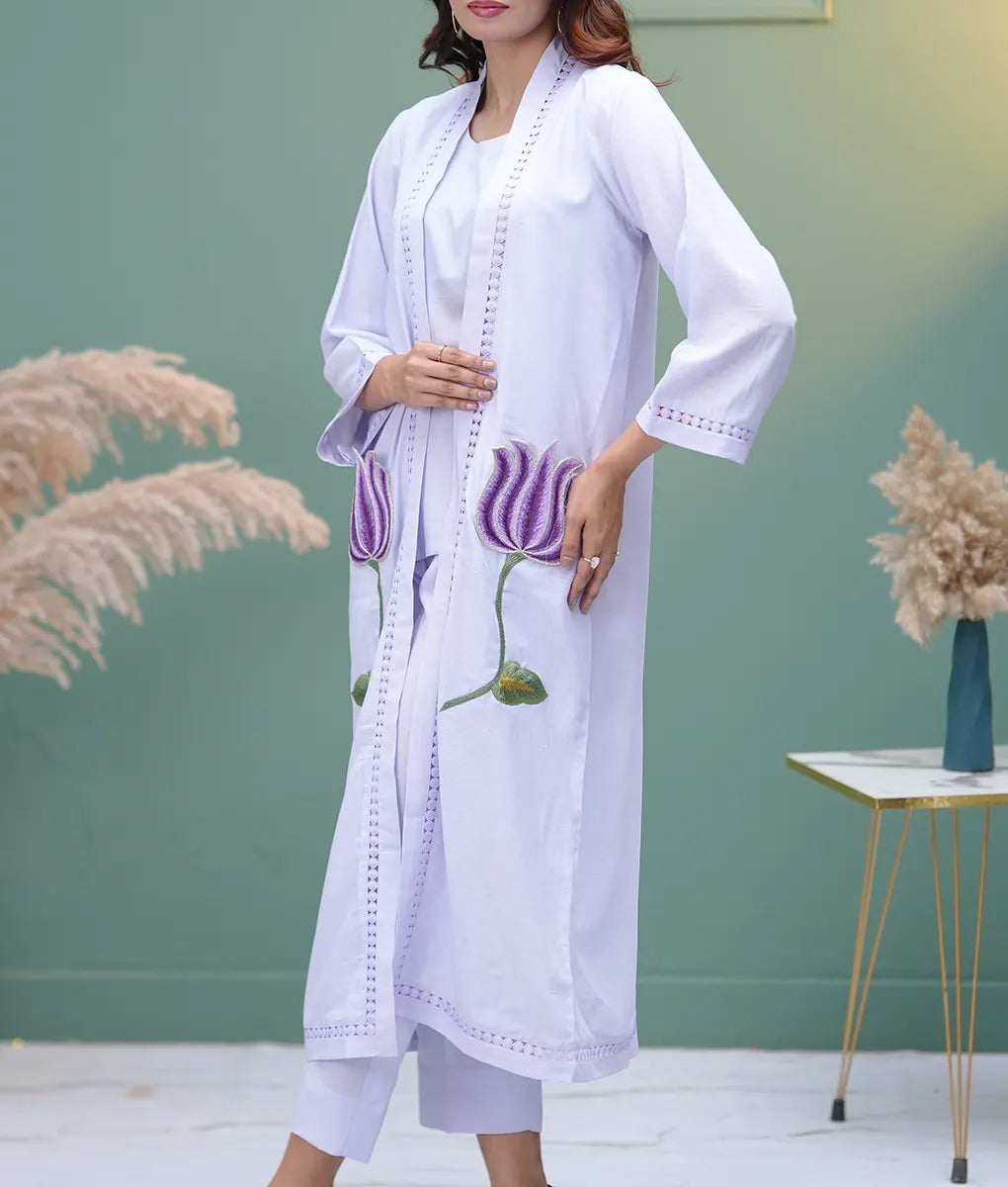 Tulip Motif Embroidered Co-ord Set By Winara